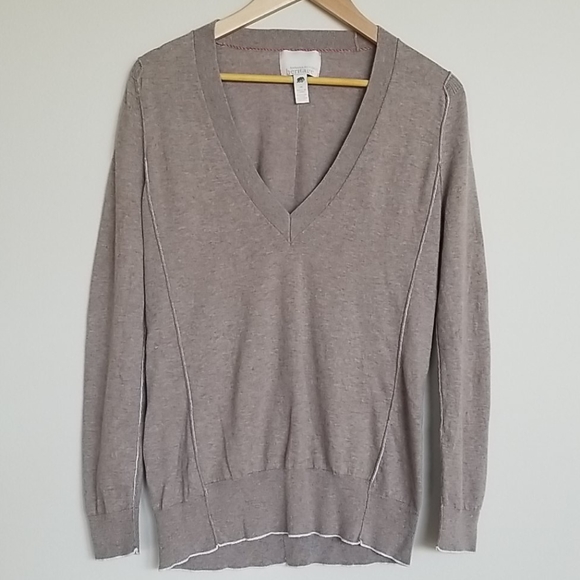 Banana Republic Sweaters - Banana Republic Vintage Cashmere Blend Sweater, Deep V Neck, Tan, Medium, EUC